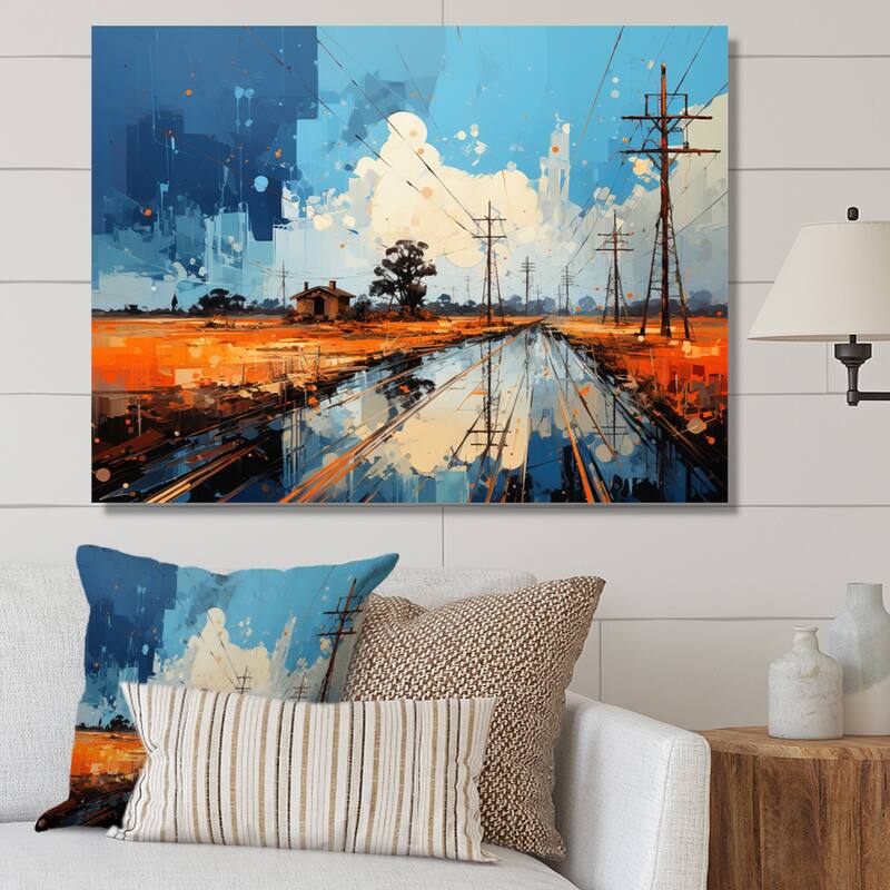 Designart "Power Lines Electric Intersections II" Power Lines Wall Art Prints Bed Bath